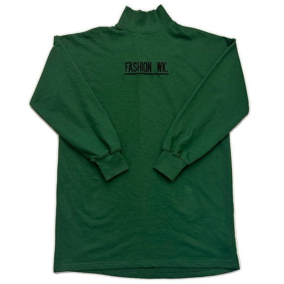 Boohoo Green High Neck Embroidered Sweatshirt Dress - Picture 2 of 5